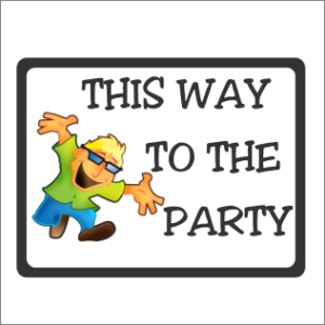 This Way To The Party Garden Sign