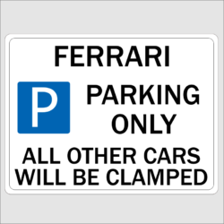 Ferrari Parking Sign