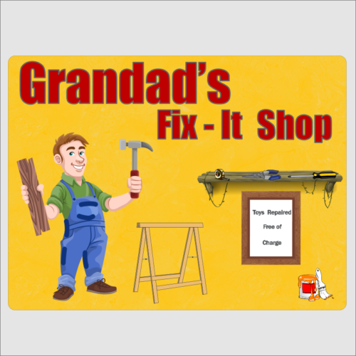 Grandad's Fix It Shop Wall Plaque