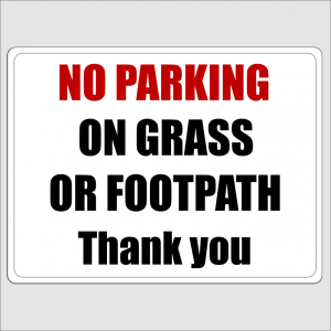 No Parking On The Grass Or Footpath