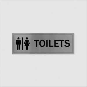 Unisex Toilet Sign Silver