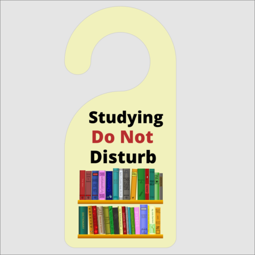 Studying Do Not Disturb Door Hanger