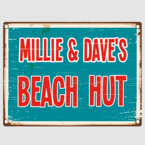 Distressed Beach Hut Sign