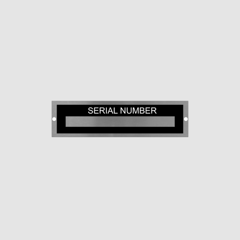 Custom Serial Number Identification Plate