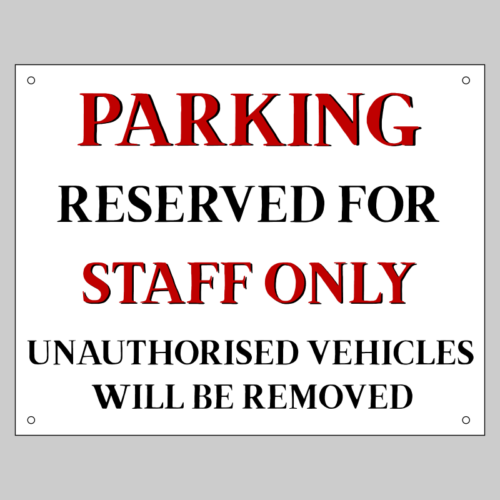 Staff Parking Signs